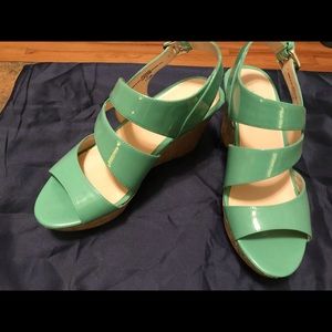 Open-toed Nine West summer wedges